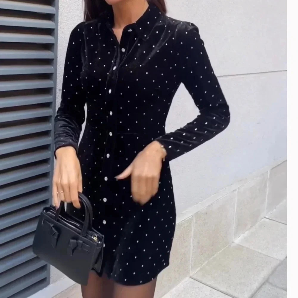 Zara black sparkly mini dress
